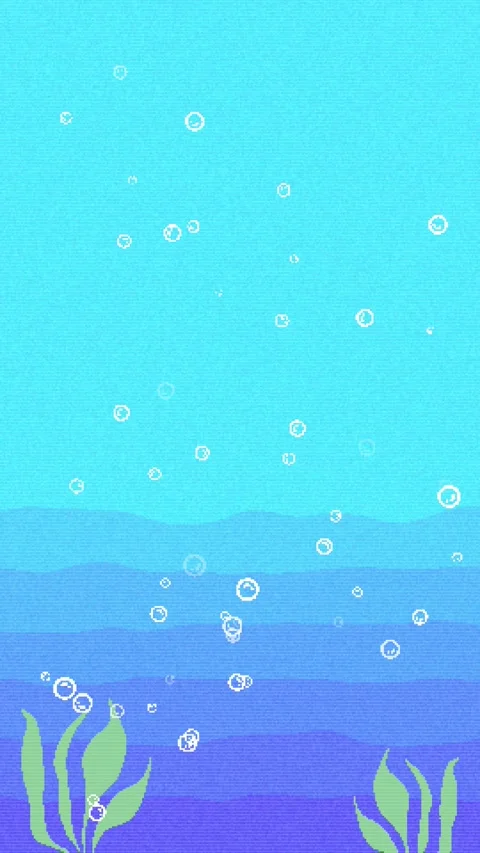 Vertical, 8-bit retro game style, Under the sea Stock Footage 311847233