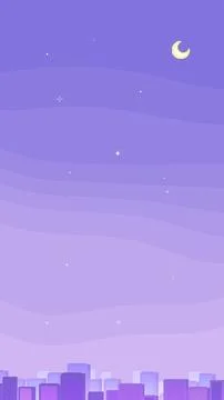 Vertical 8-bit style evening fantasy background Stock Illustration