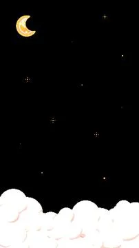 Vertical 8bit Retro Game Style Yellow Orange Night Sky Illustration 스톡 일러스트