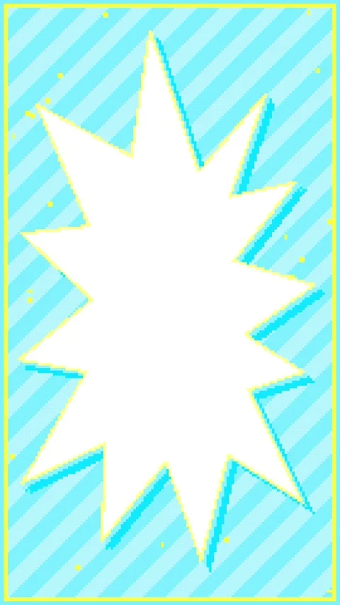 Vertical 8bit Retro Impact Burst Loop Light Blue Stock Footage 333296742