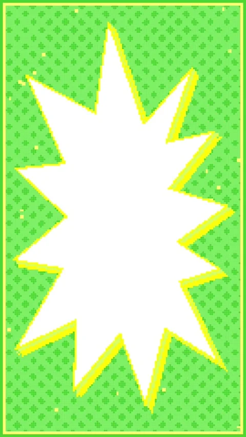 Vertical 8bit Retro Impact Burst Loop Green Stock Footage 333296743