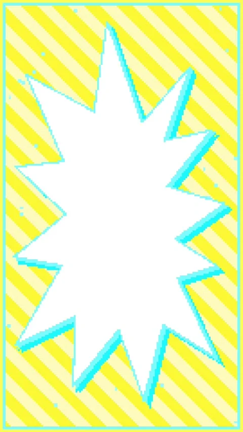 Vertical 8bit Retro Impact Burst Loop Yellow Stock Footage 333296757