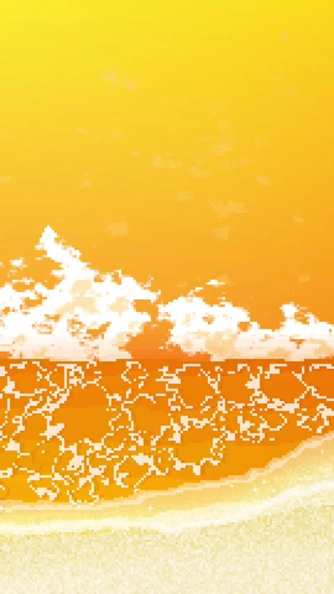 Vertical 8bit Retro Pixel Beach Background Orange Sunset Stock-Footage 337980360
