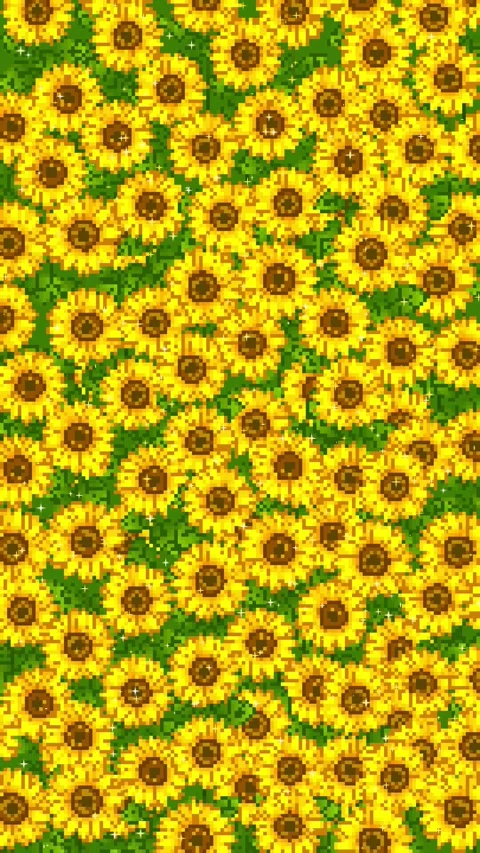 Vertical 8bit Retro Pixel Sunflower Pattern Background Video stock 337980368