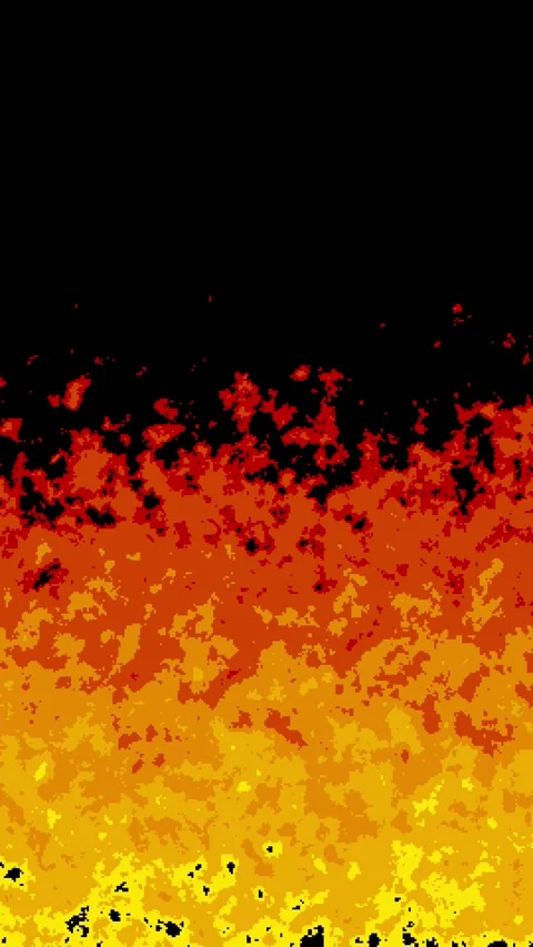 Vertical 8bit Retro Red Fire Pixel Animation Loop on Black Stock Footage 329205572