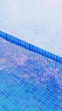 Vertical abstract 3D blue liminal pool space tiles banner template wallpaper 스톡 일러스트