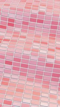 Vertical abstract 3D pink pool tiles waves mosaic banner template mockup wall 스톡 일러스트