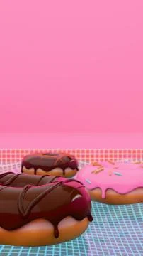 Vertical abstract 3D render summer pool party surreal silliness concept Stockillustratie