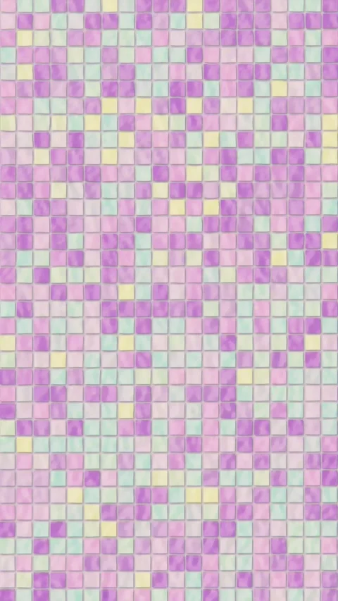 Vertical abstract 3D summer pastel iridescent mermaid sea shells pool tiles Stock Footage 331503983