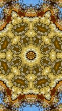 Vertical Abstract angular field of flowers in circular arrangement at wedding in Stock Photos