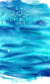 Vertical abstract background bright blue watercolor texture with streaks stripes Illustrazione stock