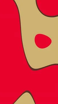 Vertical abstract background with fluid red and gold organic shapes in mode.. Stock Illustration
