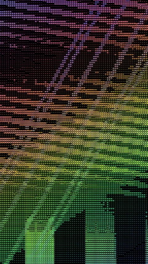 Vertical abstract background retro pixel chroma flow glitch loop Vídeos de archivo 336231697