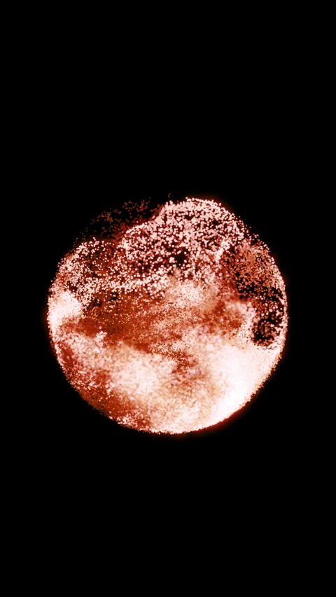 Vertical abstract background, sphere shaped glowing red and blue particles Stock Footage 295883052