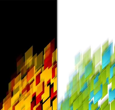 Vertical abstract banners with tech geometric elements Illustration