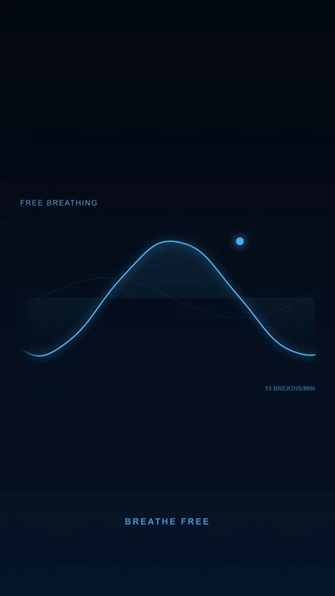 Vertical Abstract Breathing Wave Animation Blue - Biometric Health Monitor S 動画素材 335259935