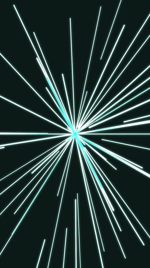Vertical abstract cyan radial speedlines tunnel on dark background Stock Footage 340145737