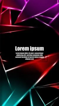 Vertical abstract design. Background of a luminous triangle shape vector desi Stock Illustration