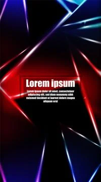 Vertical abstract design. Background of a luminous triangle shape vector desi Stock Illustration