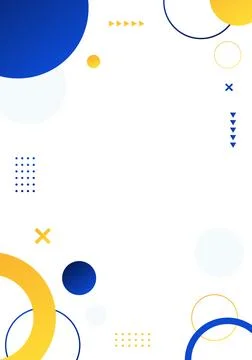 Vertical Abstract Geometric Background with Blue and Yellow Elements Stock Illustration