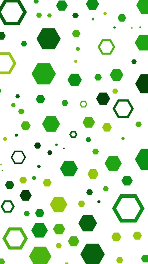 Vertical Abstract Green Hexagon Pattern Random 4K Loop White Stock Footage 338277120