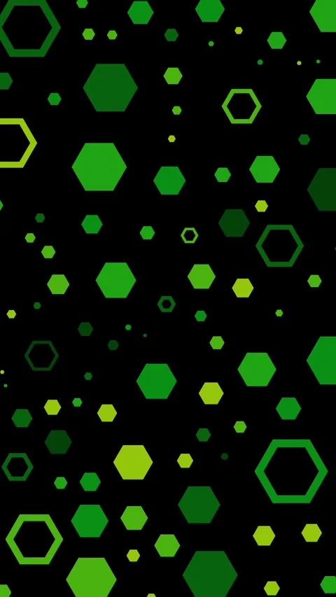 Vertical Abstract Green Hexagon Pattern Random 4K Loop Stock Footage 338277123
