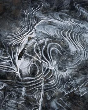 Vertical abstract ice pattern formed by a frozen water texture Stock Photos