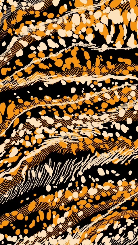 Vertical abstract leopard print texture with orange and black Stock Footage 326416189