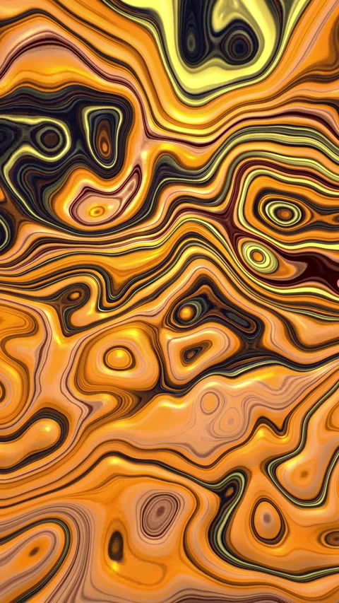 Vertical Abstract Liquid Paint in Orange Hues 4K Stock Footage 270324972