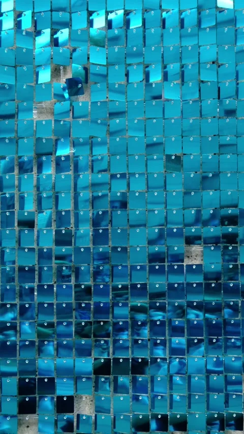 Vertical abstract mirror squares with blue reflective pattern Stock Footage 346066357