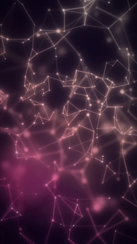 A vertical abstract network of bright nodes and delicate connecting lines g.. Stock Footage 348763288