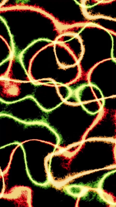 Vertical Abstract Orange, Red, Green Fuzzy Lines 4K Loop Video stock 299780924