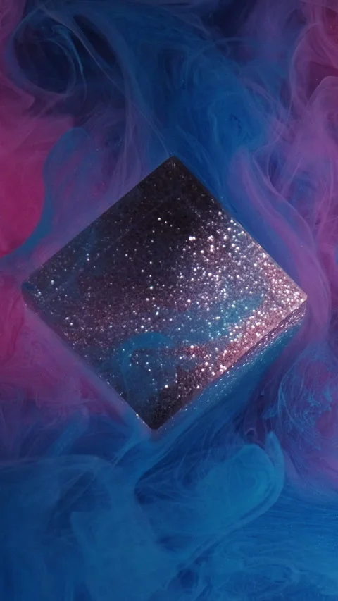 Vertical abstract paint explosion splash ink cube Stock Footage 315958618