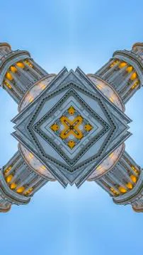 Vertical Abstract pointed shape made with capital building Stock Photos