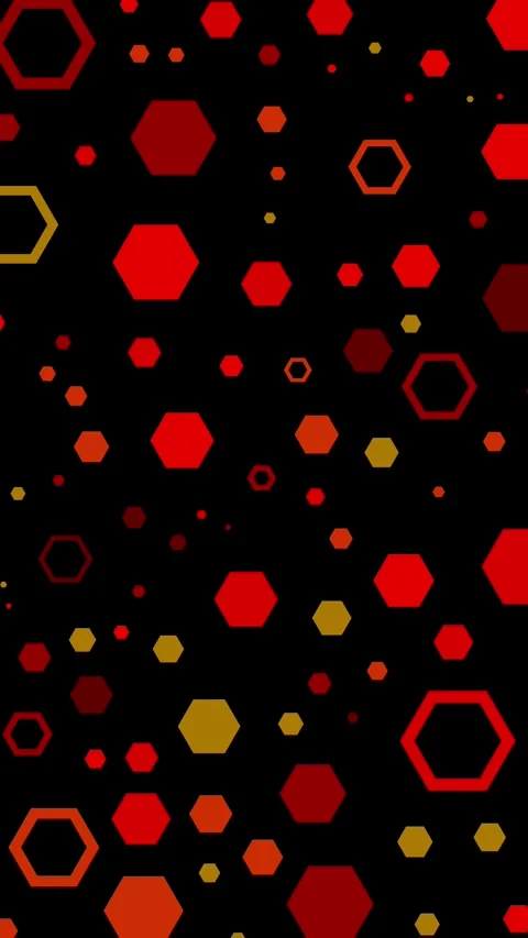 Vertical Abstract Red Hexagon Pattern Random 4K Loop Stock Footage 338277137