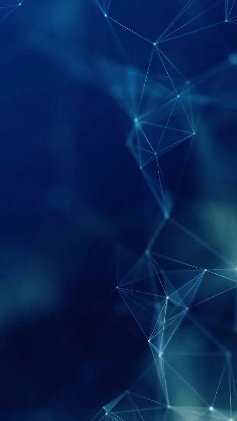 Vertical abstract tech background in blue featuring network nodes Stock Footage 314631395