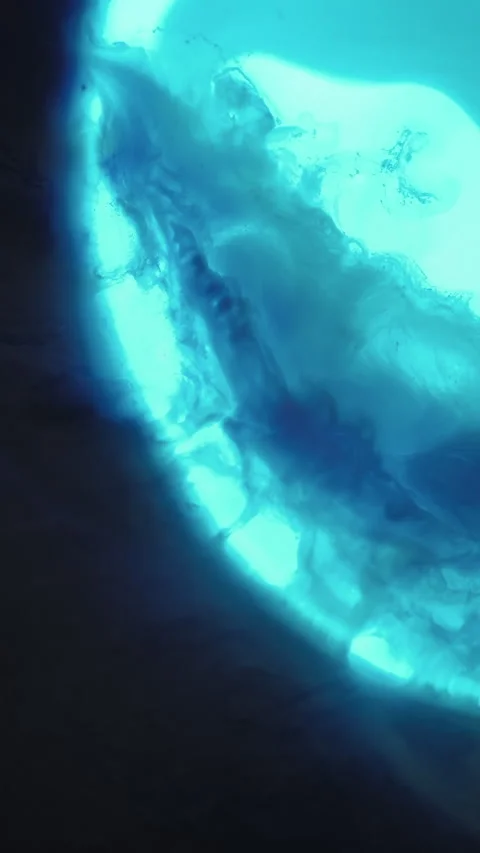 Vertical acrylic blend liquid water flow neon ink Stock Footage 332565714