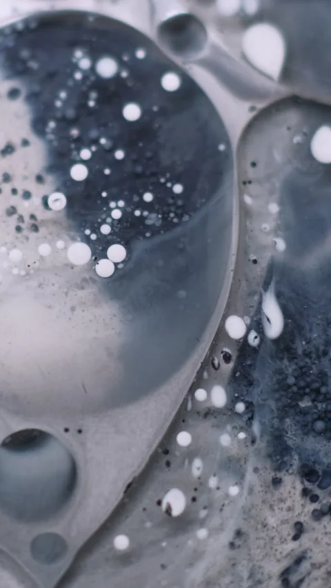 Vertical acrylic blob bubble emulsion paint grunge Stock Footage 312800950