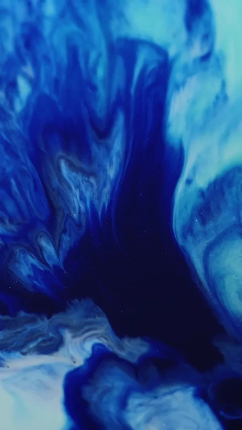 Vertical acrylic overflow marble enamel blue paint Stock Footage 312799231