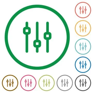 Vertical adjustment outlined flat icons イラスト素材