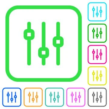 Vertical adjustment vivid colored flat icons icons Stock Illustration