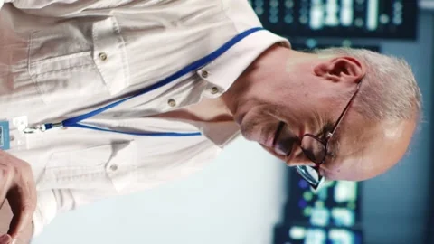 Vertical Admin running code in data center Stock Footage 248421704