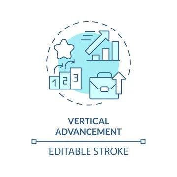 Vertical advancement soft blue concept icon Stock Illustration