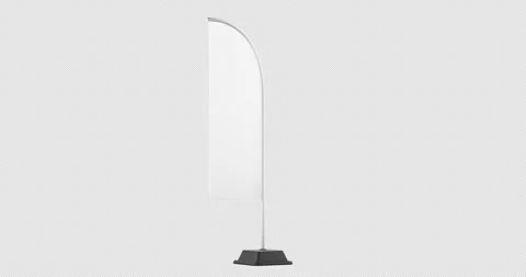 Vertical advertising flag rotation animation seamlessly loopable. 3D render.. Stock Footage 322641882