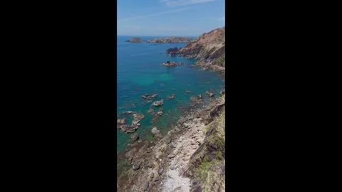 Vertical Aerial Eo Gio Rocky Headland Turquoise Sea Quy Nhon Stock Footage 333611670