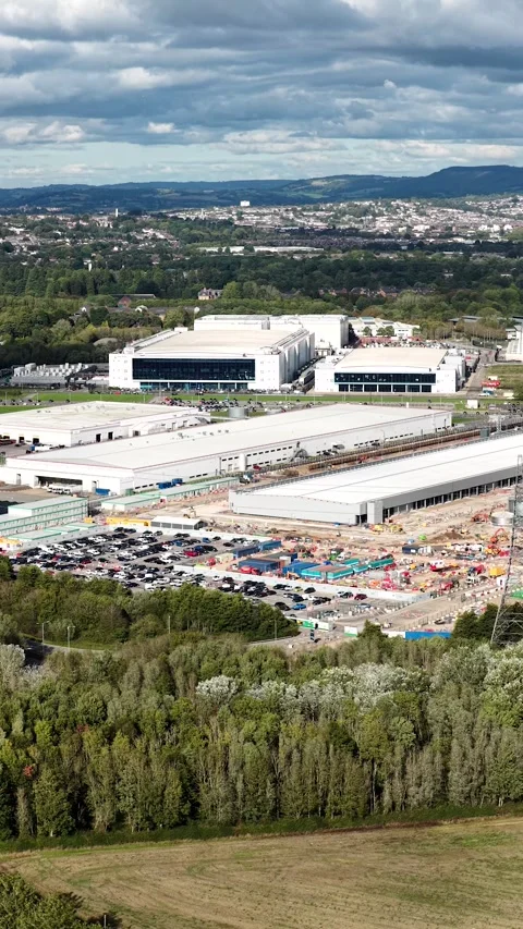 Vertical Aerial Footage of Data Centre Complex with Another Data Centre Under Stock Footage 346500693