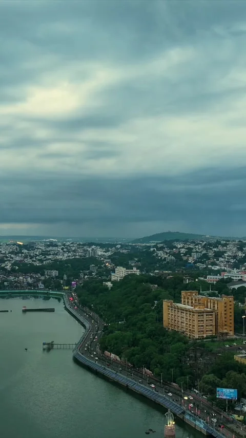 Vertical Aerial Hyperlapse of Bhopal City Stock-Footage 341663757