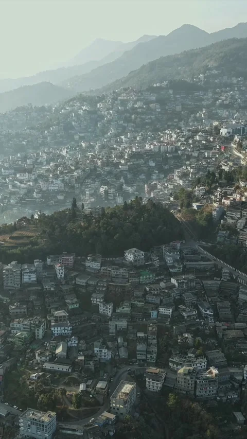 Vertical Aerial Hyperlapse of Kohima City Nagaland India 库存影片 333829236