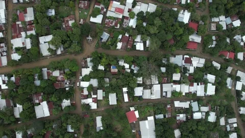 Vertical Aerial Moving Forward Over Impoverished Slum Neighborhood 스톡 동영상 233457829
