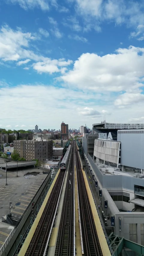 Vertical aerial shot of train tracks Stock Footage 260802048